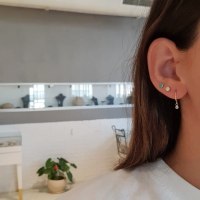 עגילי חישוק קטנים מזהב עם זרקונים