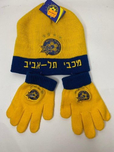 סט כובע וכפפות מכבי תל אביב