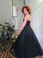 שמלת מקסי שחורה דרמטית מידה S