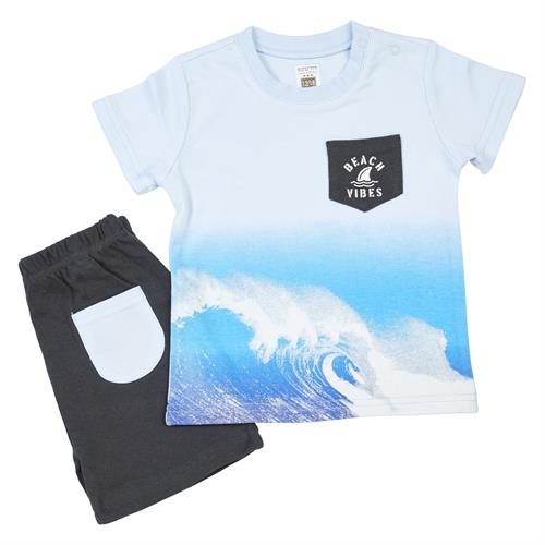 חליפת כיס גלים תכלת בייבי