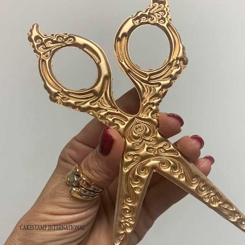 תבנית מספריים וינטג' מקושטת 14 סמ | ליצירה בשוקולד | תבנית מספריים לקישוט עוגות מיוחדות חדש אתי דבש