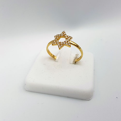 טבעת מגן דוד זהב 14K