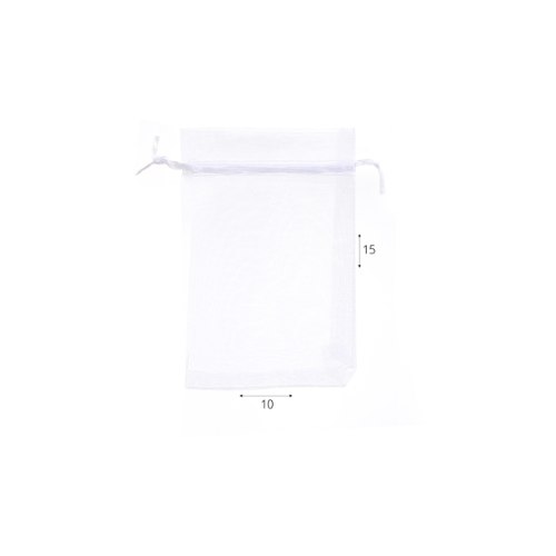 סט 20 שקיות אורגנזה לבנה 10*15
