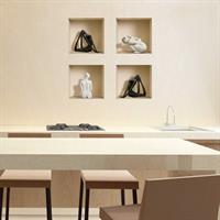 רביעיית פסלים שחור לבן