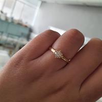 טבעת זהב 14K משובצת יהלומים 0.50 קראט