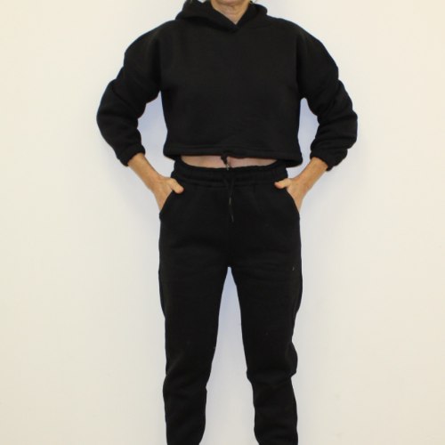 חליפת פוטר קפוצ'ון נשים שחור