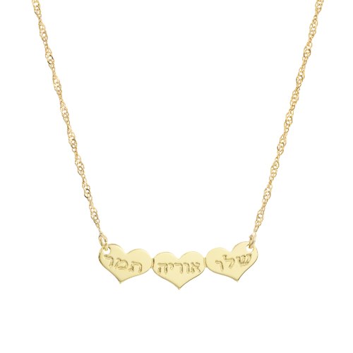 שרשרת 3 לבבות לרוחב דגם LA242