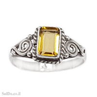 טבעת מכסף משובצת אבן סיטרין  RG6328 | תכשיטי כסף 925 | טבעות כסף