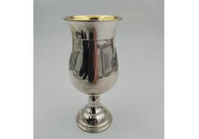 גביע קידוש כסף טהור דגם עלה