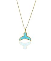 שרשרת זנב לוויתן זהב מאבן אופל