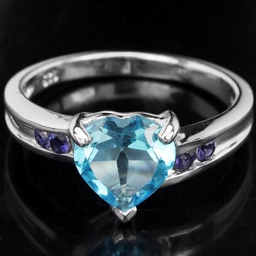 טבעת כסף לב משובצת RG3352